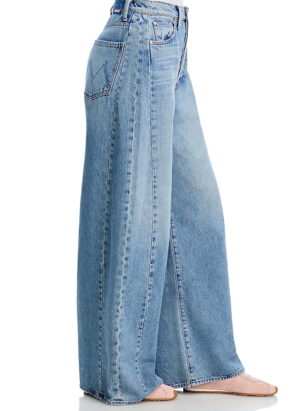 NWOT MOTHER The Pipe Dream Button Sneak Jeans Size 27 Leap at the Chance wash - Picture 4 of 8